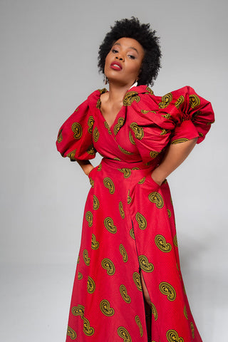 Anan Red Off Shoulder Maxi Dress Women’s Dress