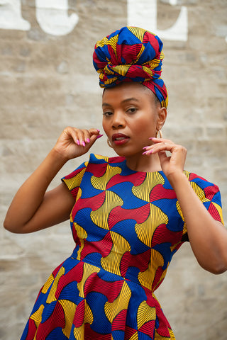 Antonia Multicoloured Headwrap Dresses