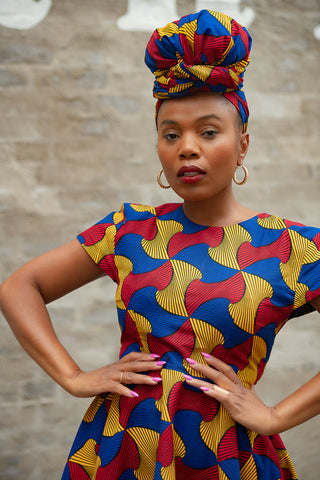 Antonia Multicoloured Headwrap Dresses