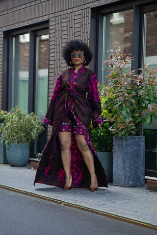 Althea Purple Kimono Set Coats & Jackets