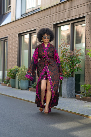 Althea Purple Kimono Set Coats & Jackets