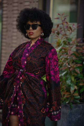 Althea Purple Kimono Set Coats & Jackets