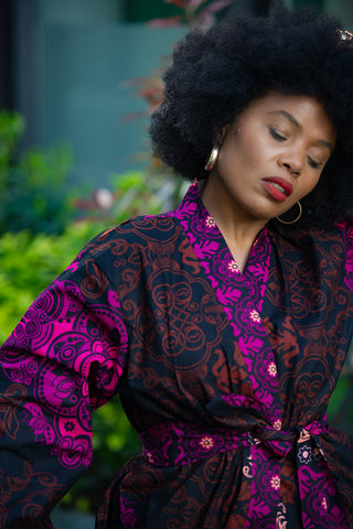 Althea Purple Kimono Set Coats & Jackets