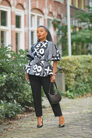 HANNA BLACK AND WHITE TOP