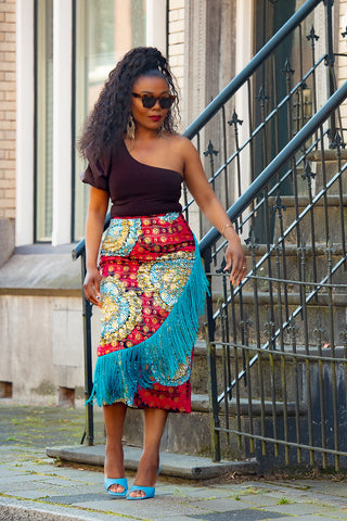 Awele Tassle Gold Skirt Apparel & Accessories
