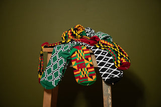 ACCRA KENTE GREEN AND RED SOCKS UK 4-8/EU 36-41