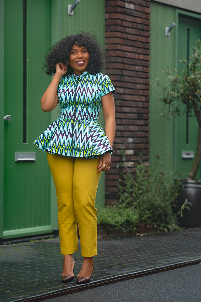 Tiwa Turquoise Peplum Top