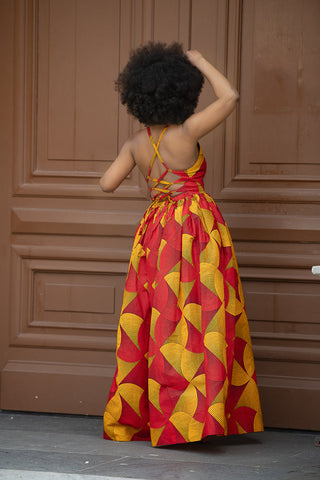 Palesa Orange And Red Dress Dresses