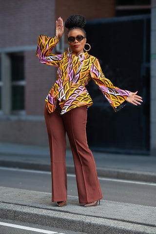 Amari Long Sleeve Peplum Top.