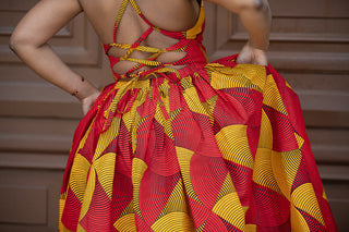 Palesa Orange And Red Dress Dresses