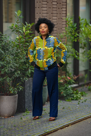 Amma Navy And Lime Reversal Jacket