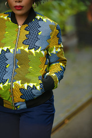 Amma Navy And Lime Reversal Jacket