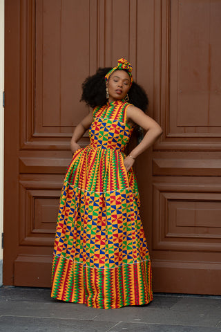 Asana Kente Maxi Dress Dresses