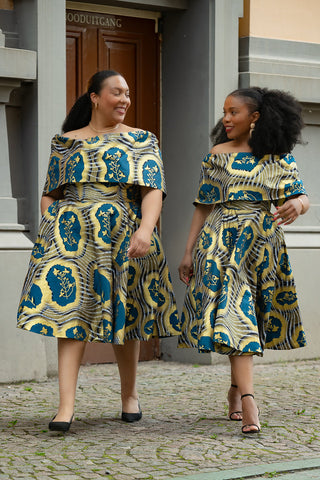 Oyin Blue And Gold Dress Dresses