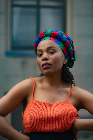 PEJU GREEN AND BLUE TRUBAN HEADWRAPS