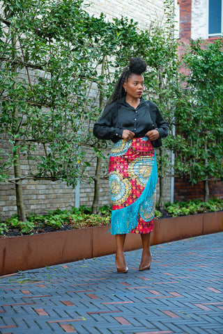 Awele Tassle Gold Skirt Apparel & Accessories
