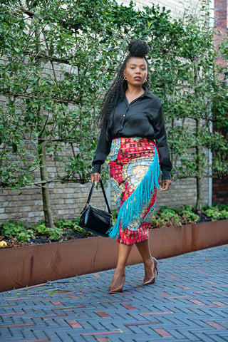Awele Tassle Gold Skirt Apparel & Accessories