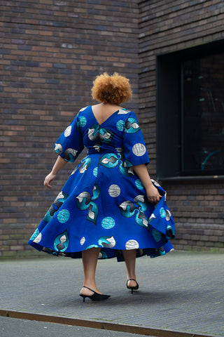 Anele Royal Blue Flared Dress Dresses