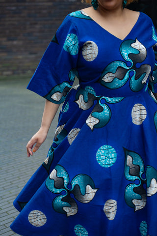 Anele Royal Blue Flared Dress Dresses