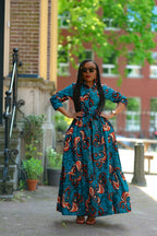 Nylah Blue and Orange Dress