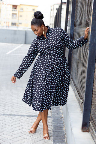 Gabrielle Black and White Dress