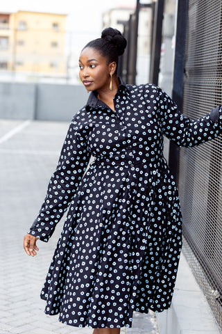 Gabrielle Black and White Dress