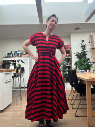 Peju Red and Navy blue Dress