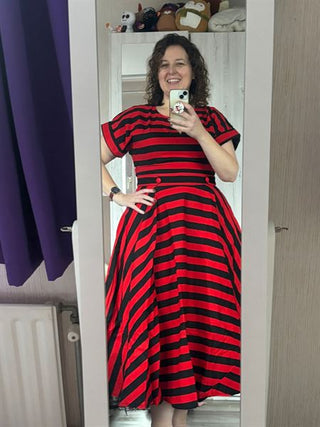 Peju Red and Navy blue Dress