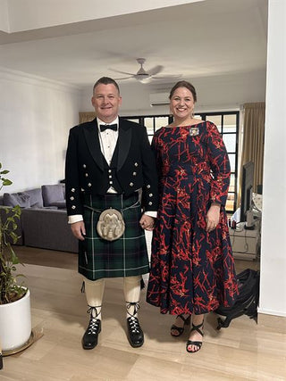 Pre Order Moyo Red and Navy Blue Dress