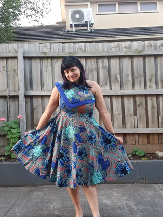 Dalia Blue Asymmetric Dress