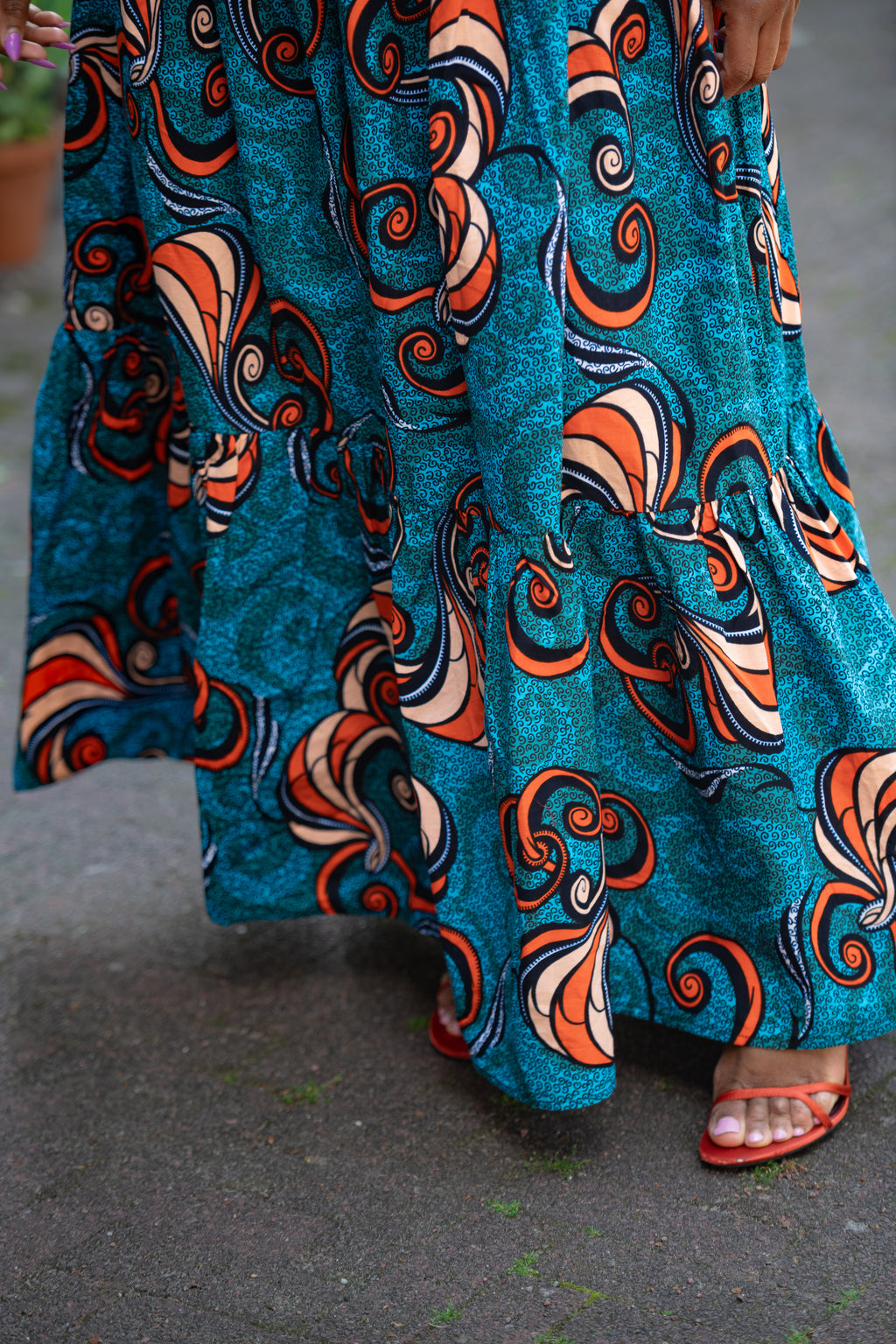 Nylah Blue and Orange Dress
