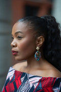 Oyin Red and Navy Earrings
