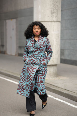 ZOLA GREEN AND BROWN DUSTER