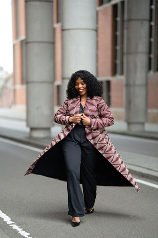 ZOLA BURGUNDY DUSTER JACKET