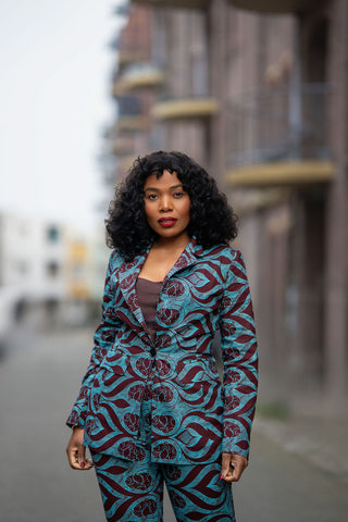 ZORA BLUE JACKET AND TROUSER SET