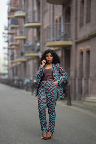 ZORA BLUE JACKET AND TROUSER SET