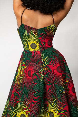 LYDIA  MULTICOLOURED AFRICAN PRINT DRESS