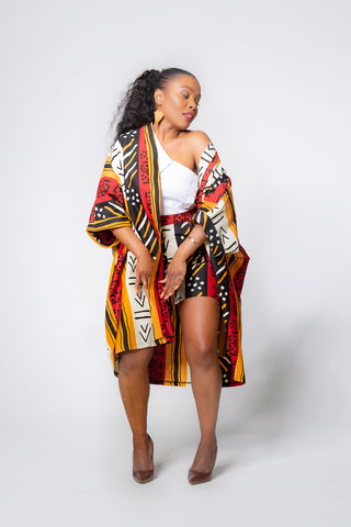 CORA RED AND MUSTARD PRINT SET