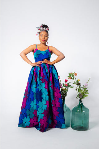 PALESA CROSS BACK MULTICOLOURED DRESS