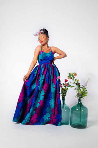 PALESA CROSS BACK MULTICOLOURED DRESS