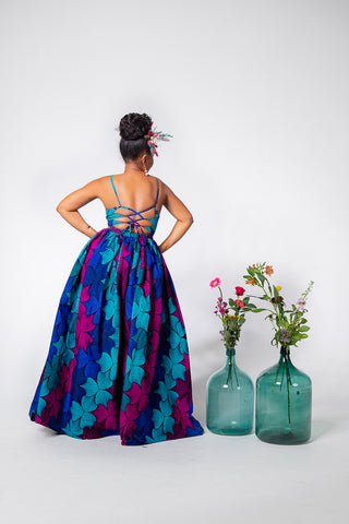 PALESA CROSS BACK MULTICOLOURED DRESS