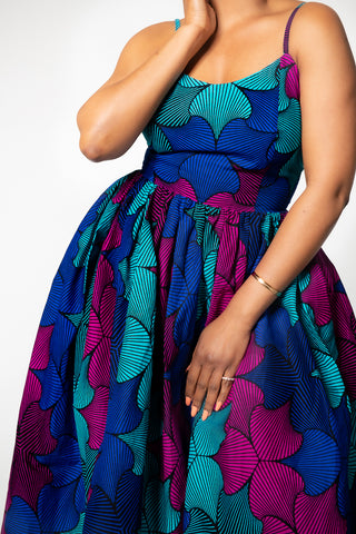 PALESA CROSS BACK MULTICOLOURED DRESS