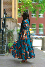 Nylah Blue and Orange Dress