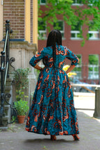 Nylah Blue and Orange Dress