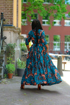 Nylah Blue and Orange Dress