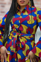 Belted Ankara Maxi dress