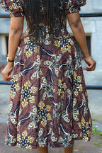 Premium Cotton Ankara Midi Dress designed for Women African fashion
