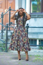 Full front view of African print cotton dress