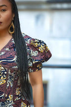 Amara Mocha African Print Dress
