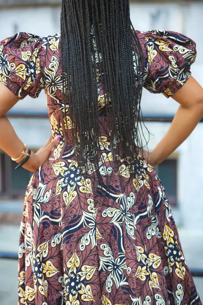 Back detail of women's Ankara outfit